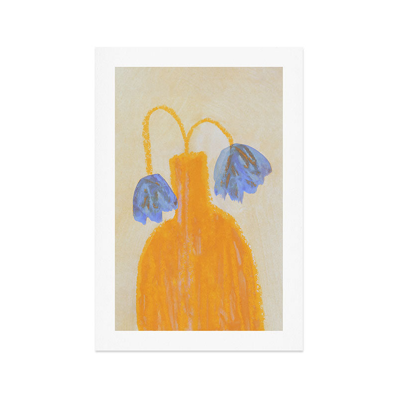 Still Life with a Vase and Two Flowers Art Print Gallery Image 1