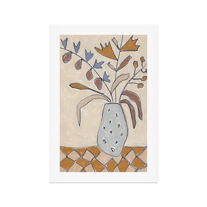 Still Life with a Vase of Autumn Blooms Art Print Gallery Image 1