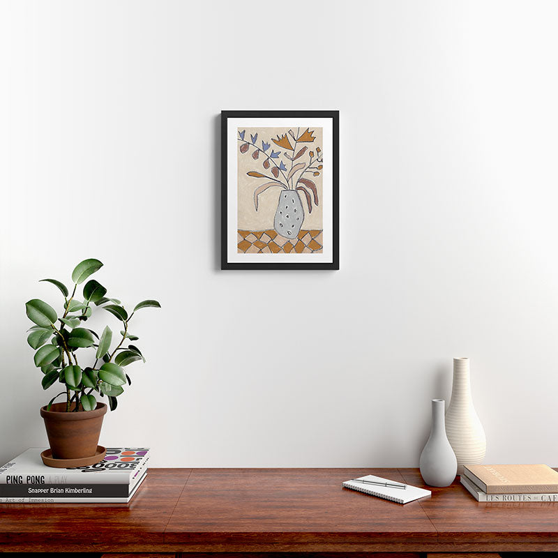 Still Life with a Vase of Autumn Blooms Framed Art Print Gallery Image 2