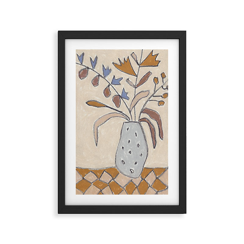 Still Life with a Vase of Autumn Blooms Framed Art Print Gallery Image 2