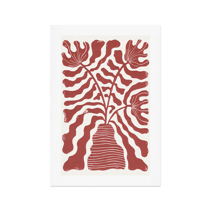 Still LIfe with Three Flowers in a Vase / Red Art Print Gallery Image 1