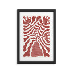 Still LIfe with Three Flowers in a Vase / Red Framed Art Print Gallery Image 2