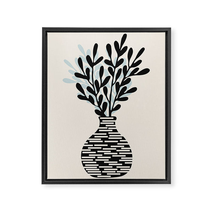 Still Life with Vase and Tree Branches Framed Canvas Print Gallery Image 1