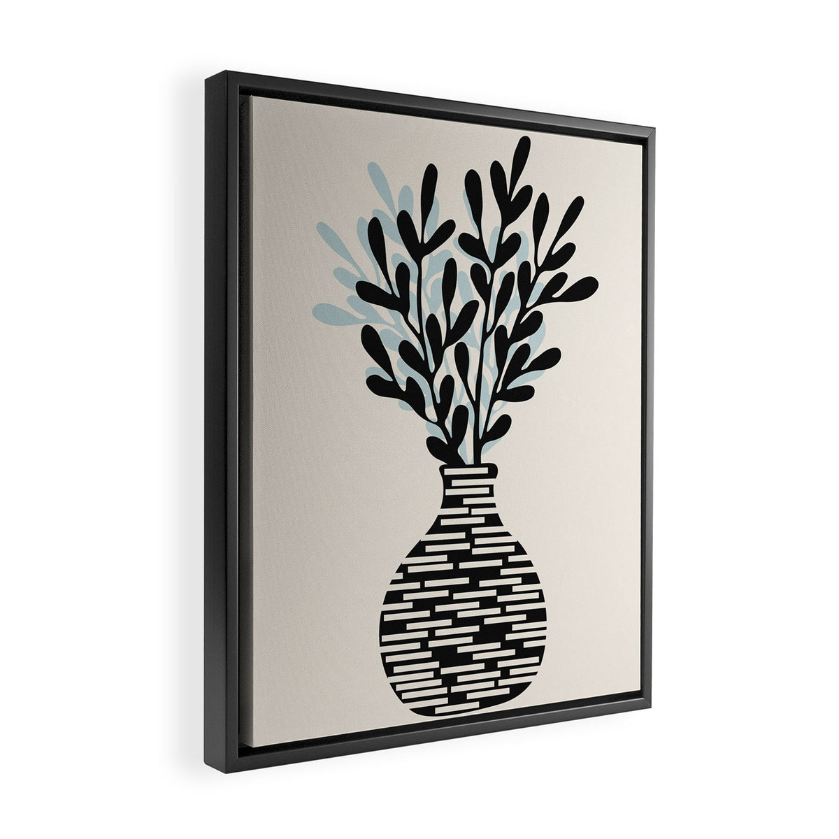 Still Life with Vase and Tree Branches Framed Canvas Print Gallery Image 2