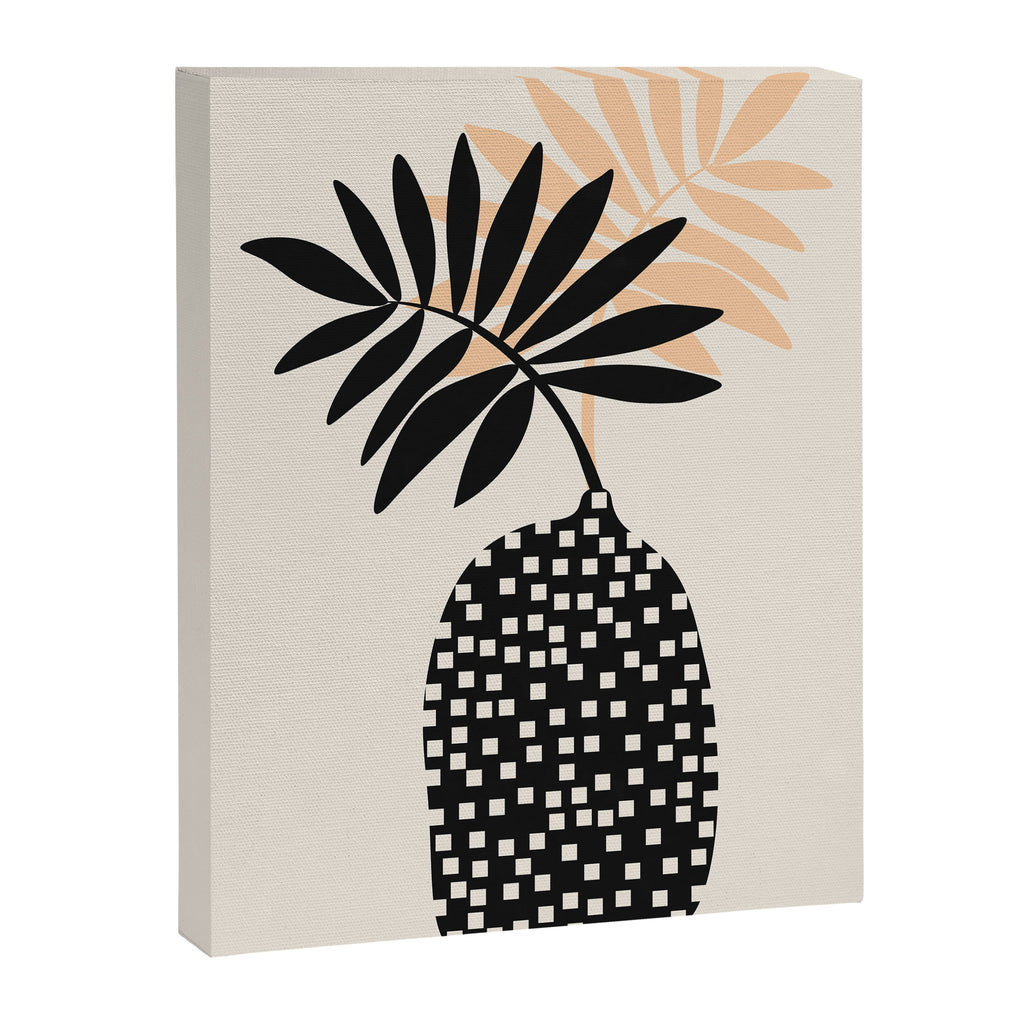 Still Life with Vase and Tropical Leaves Canvas Print Gallery Image 6