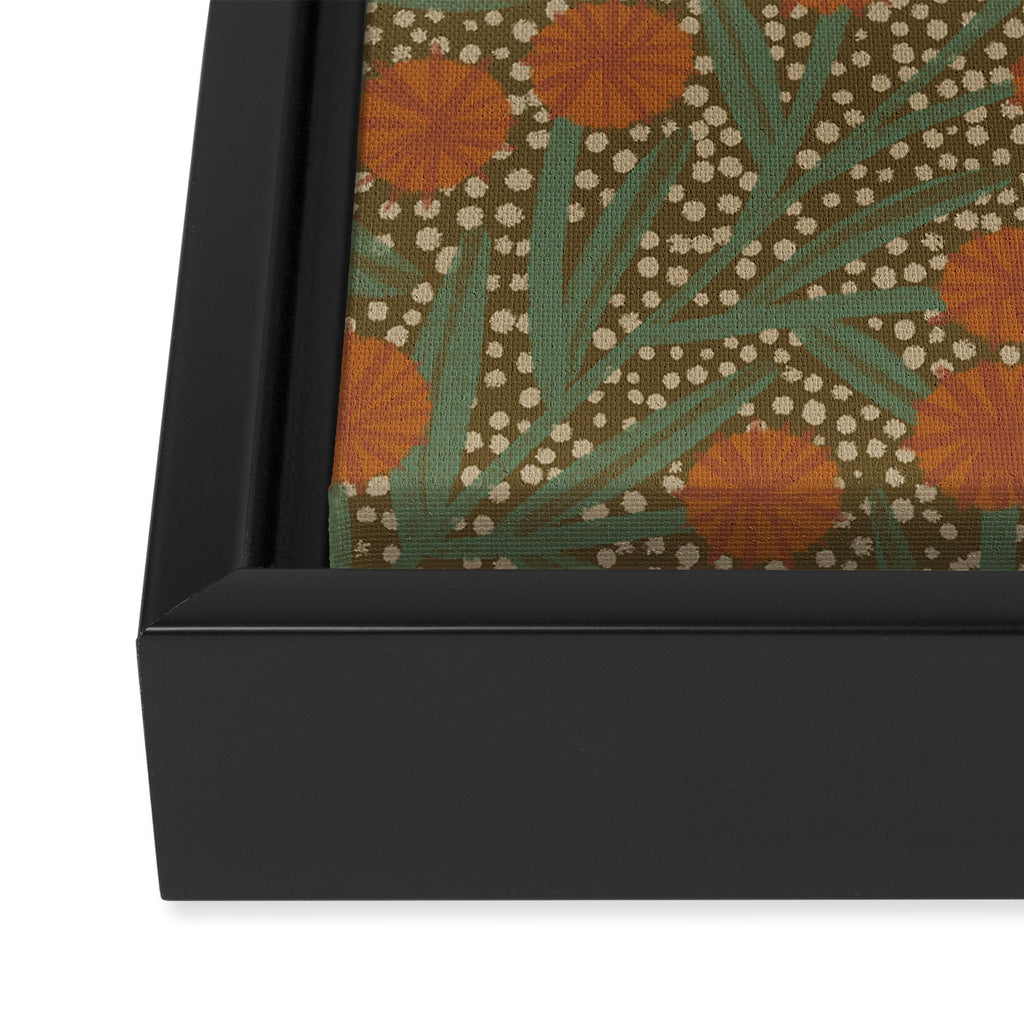 Summer Garden / Green & Orange Framed Canvas Print Gallery Image 3