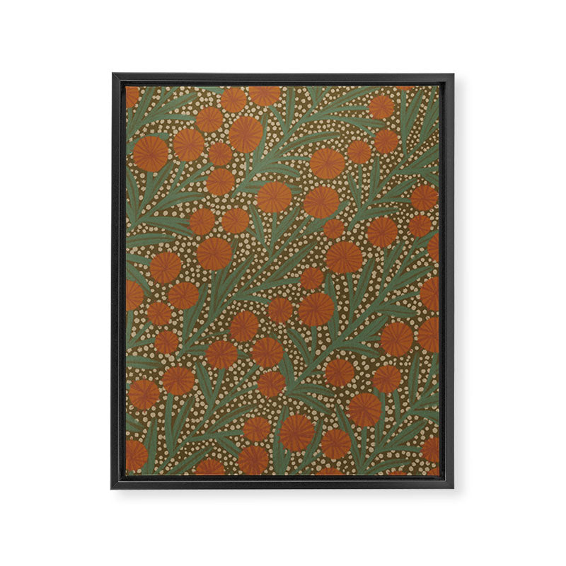 Summer Garden / Green & Orange Framed Canvas Print Gallery Image 6