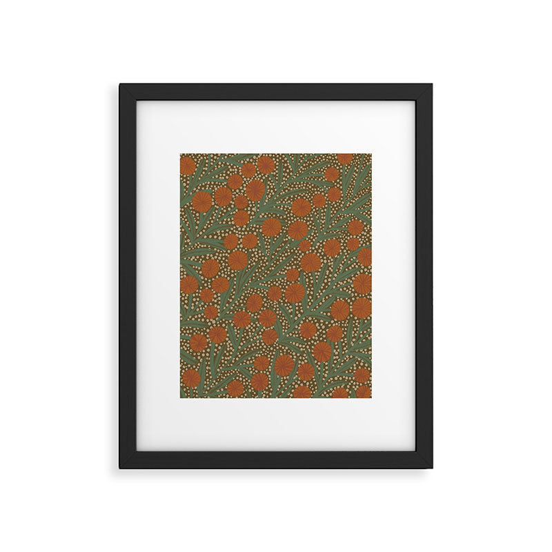 Summer Garden / Green & Orange Framed Art Print Gallery Image 5