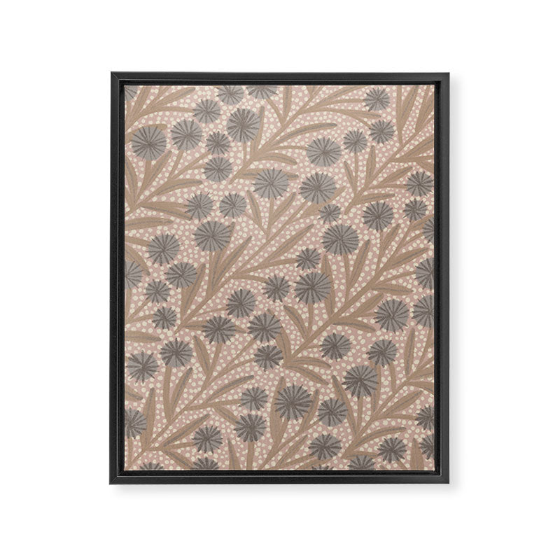 Summer Garden / Pink & Gray Framed Canvas Print Gallery Image 6
