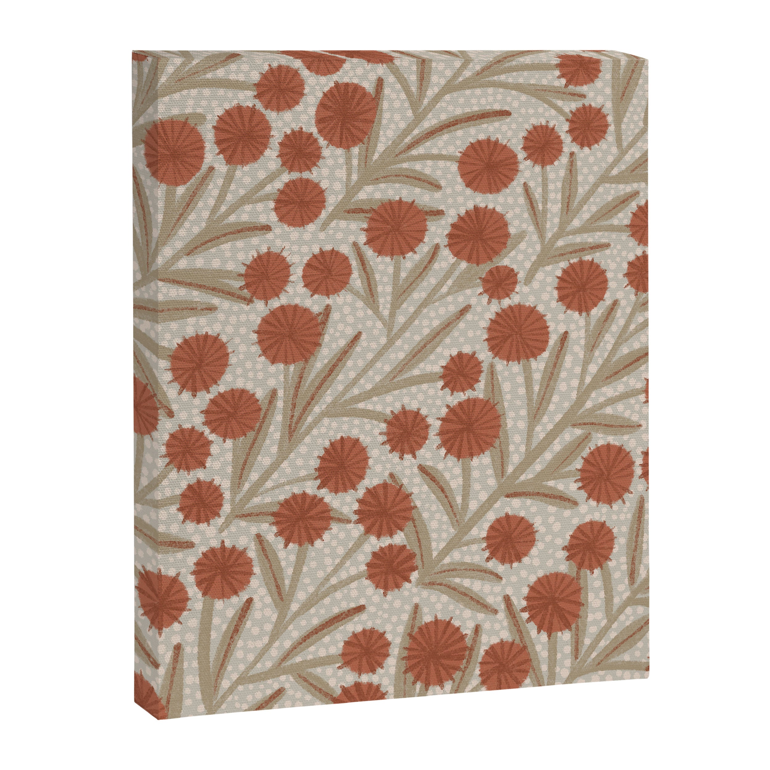 Summer Garden / Red & Dark Beige Canvas Print Gallery Image 6