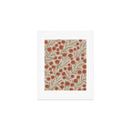 Summer Garden / Red & Dark Beige Art Print Gallery Image 1