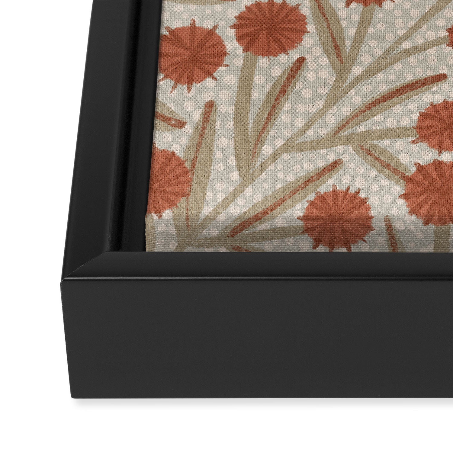 Summer Garden / Red & Dark Beige Framed Canvas Print Gallery Image 3