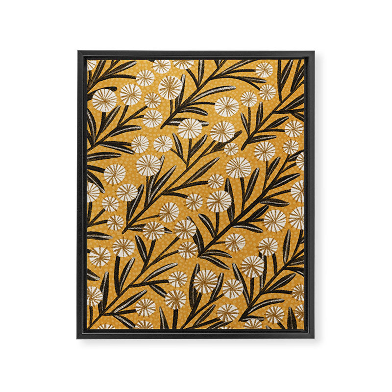 Summer Garden / Yellow & Black Framed Canvas Print Gallery Image 6