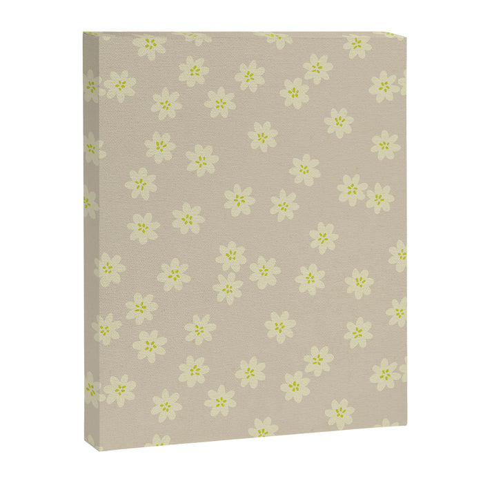 Tiny Flowers / Beige & Lime Canvas Print Gallery Image 1