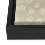 Tiny Flowers / Beige & Lime Framed Canvas Print Gallery Image 3
