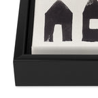 Tiny Houses #1 | Hand-printed Linocut Framed Canvas Print Gallery Image 3