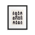 Tiny Houses #1 | Hand-printed Linocut Framed Art Print Gallery Image 6