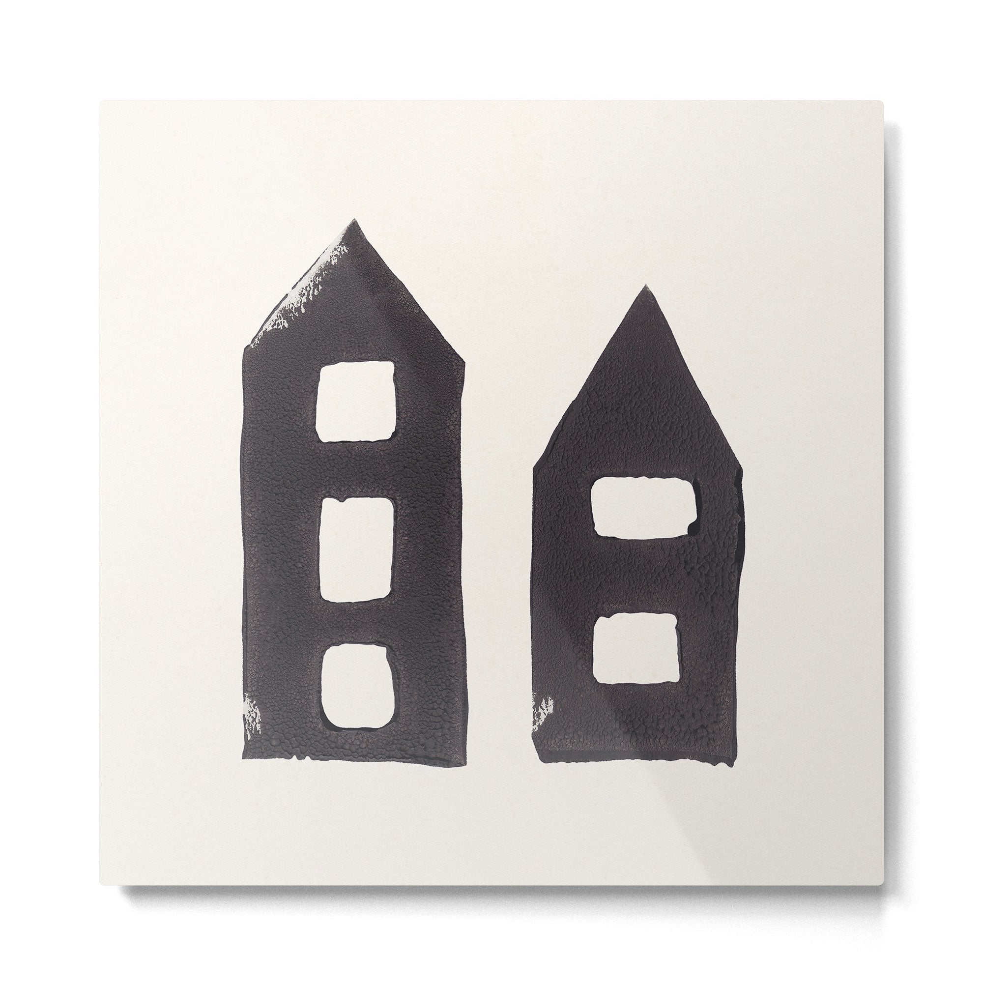 Tiny Houses #3 | Hand-printed Linocut Metal Print Gallery Image 2