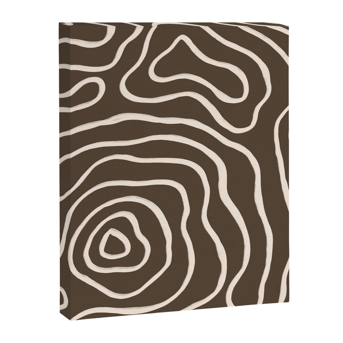 Topographic Map / Brown & Nude Canvas Print Gallery Image 1