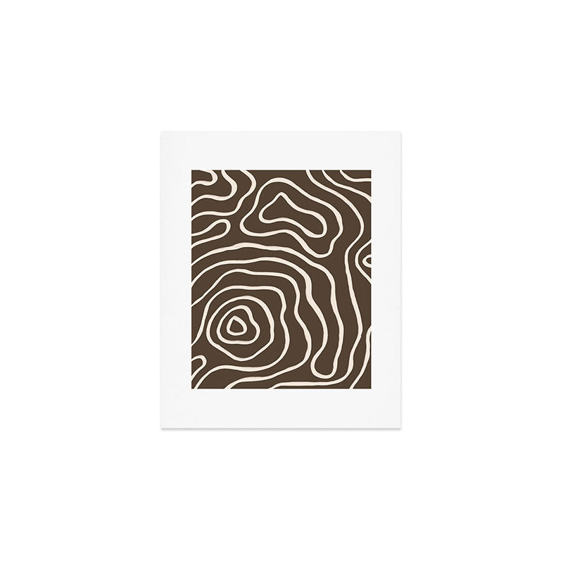 Topographic Map / Brown & Nude Art Print Gallery Image 1