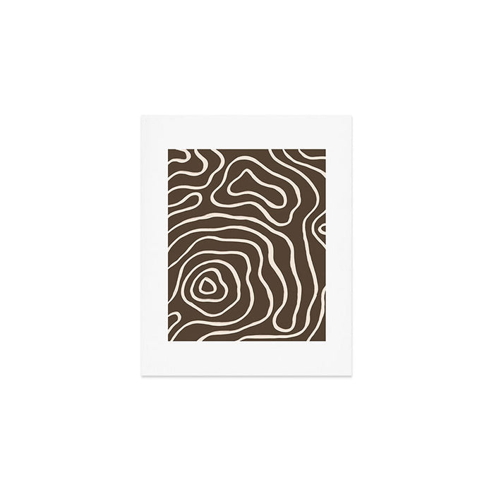 Topographic Map / Brown & Nude Art Print Gallery Image 1