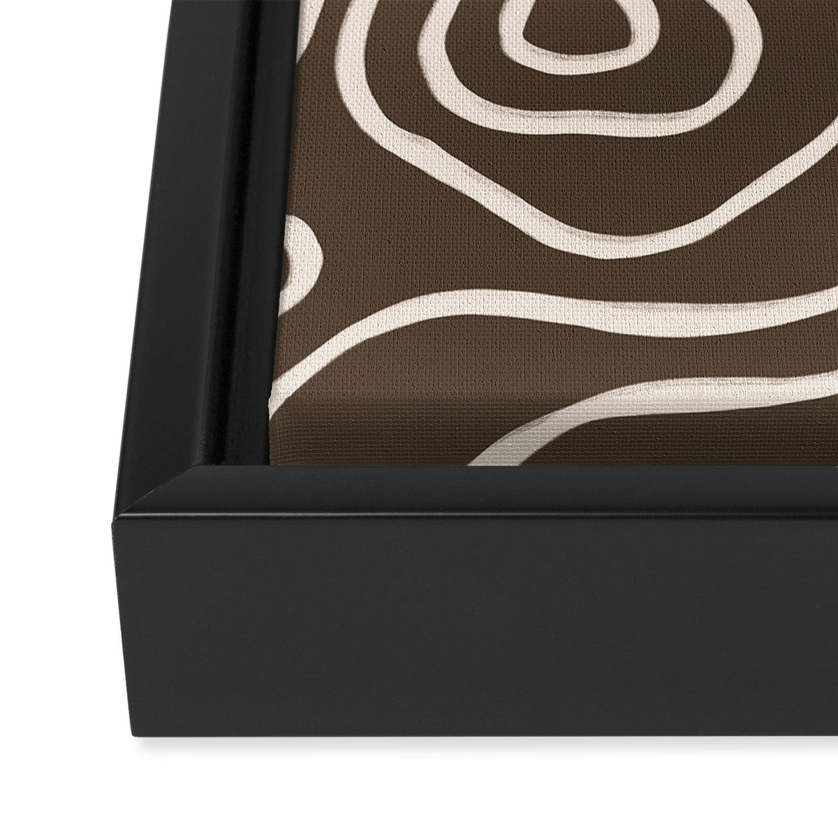 Topographic Map / Brown & Nude Framed Canvas Print Gallery Image 3