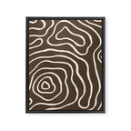 Topographic Map / Brown & Nude Framed Canvas Print Gallery Image 6
