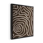 Topographic Map / Brown & Nude Framed Canvas Print Gallery Image 2