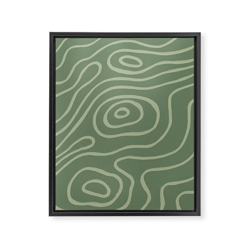 Topographic Map / Grayish Green Framed Canvas Print Gallery Image 8