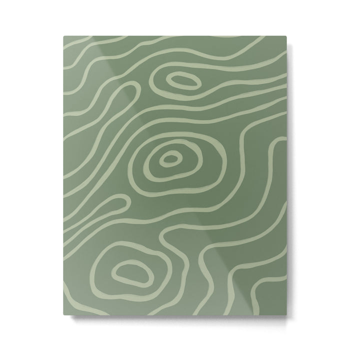 Topographic Map / Grayish Green Metal Print Gallery Image 1