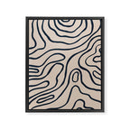 Topographic Map / Nude & Dark Blue Framed Canvas Print Gallery Image 6