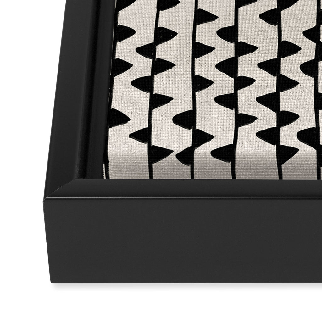 Triangles / Black & White Pattern Framed Canvas Print Gallery Image 3