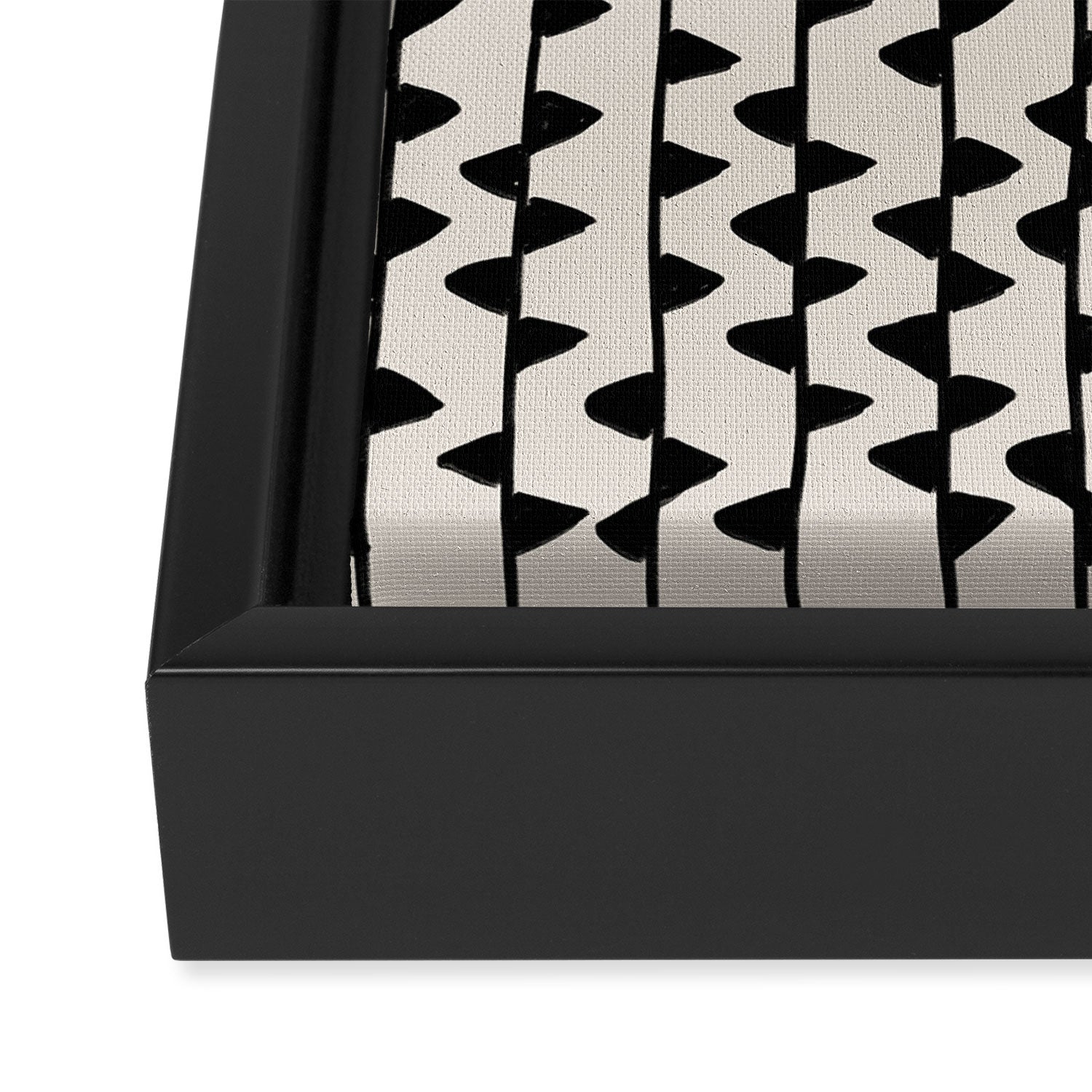 Triangles / Black & White Pattern Framed Canvas Print Gallery Image 3