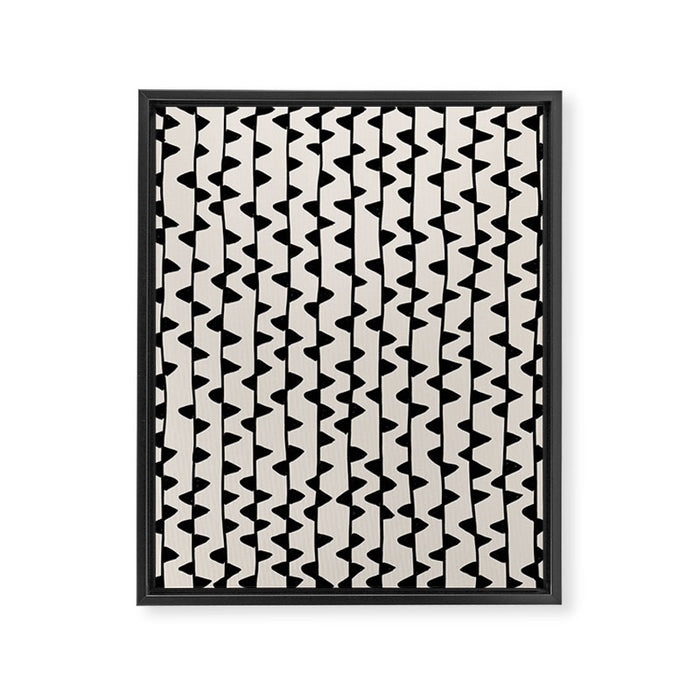 Triangles / Black & White Pattern Framed Canvas Print Gallery Image 1