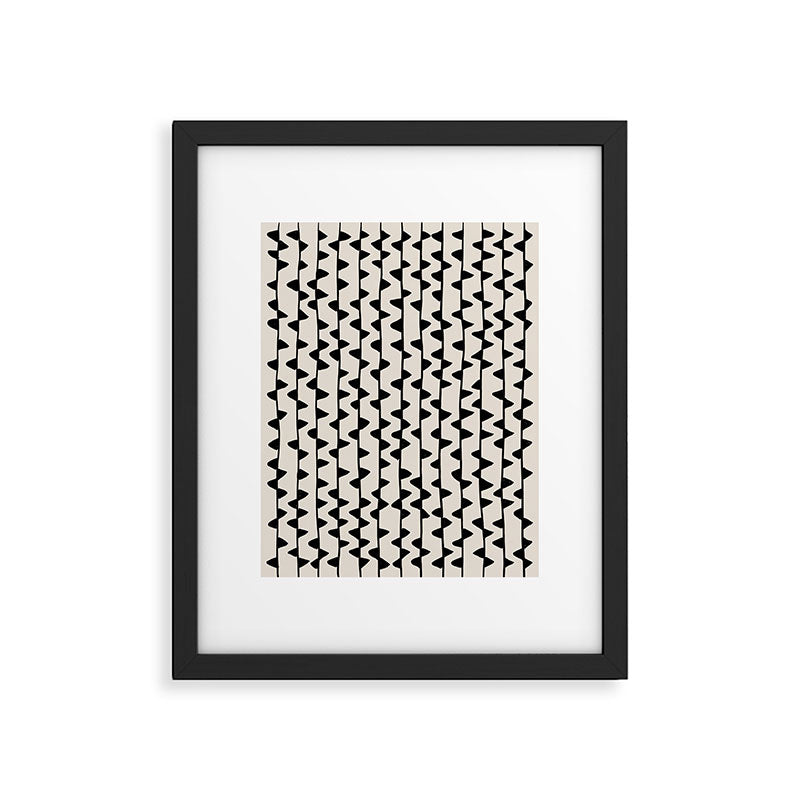 Triangles / Black & White Pattern Framed Art Print Gallery Image 5