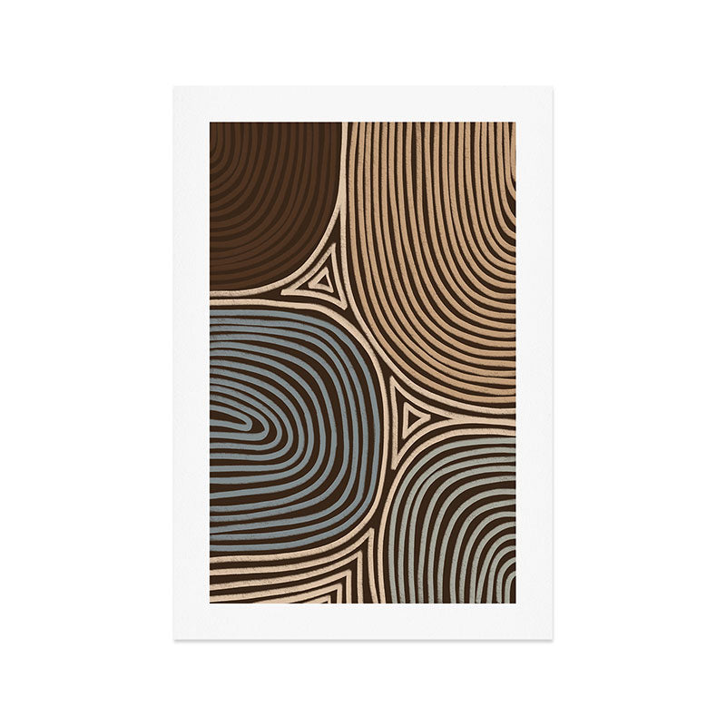 Tribal Pattern in Brown & Gray Art Print Gallery Image 1
