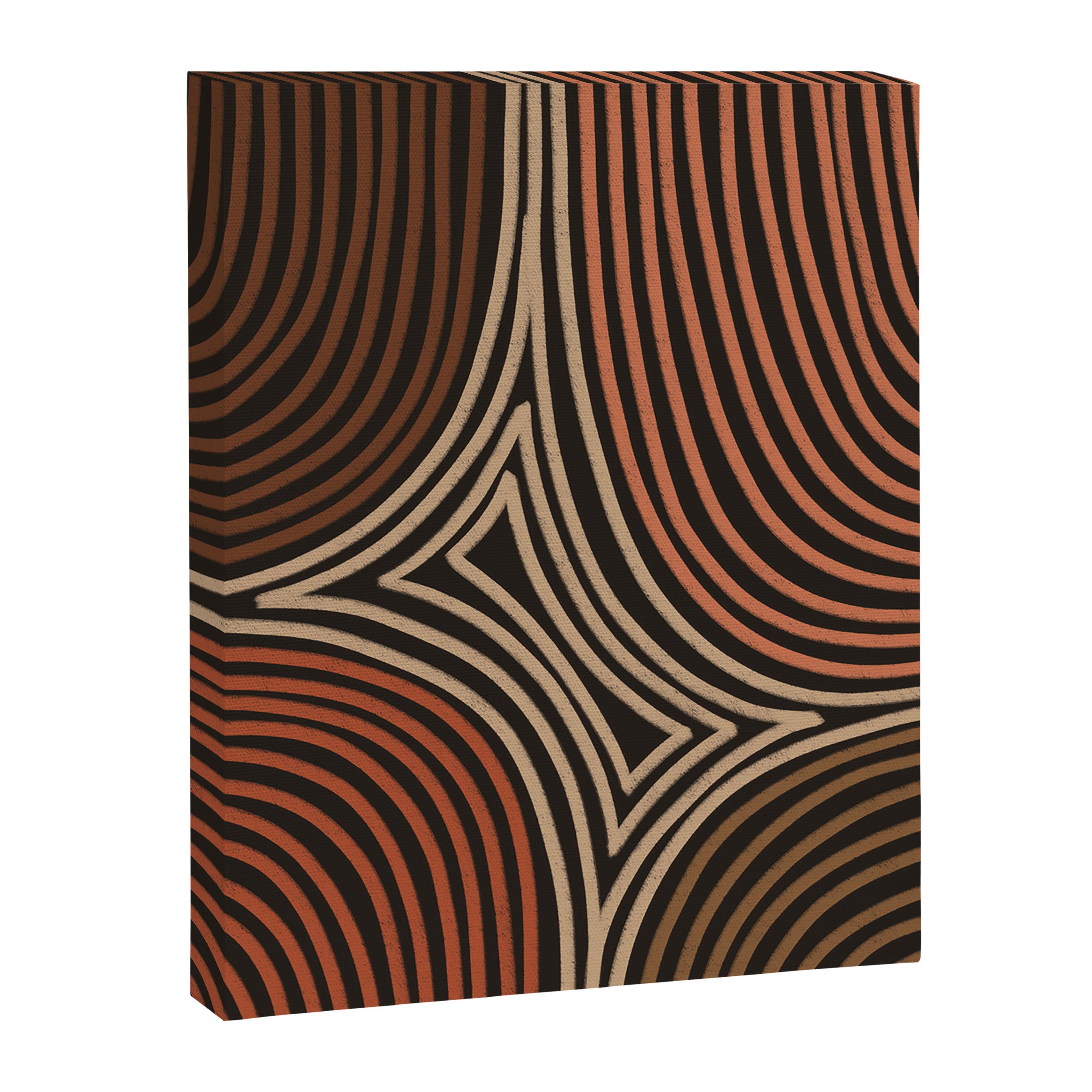 Tribal Pattern in Brown & Soft Red Canvas Print Gallery Image 8