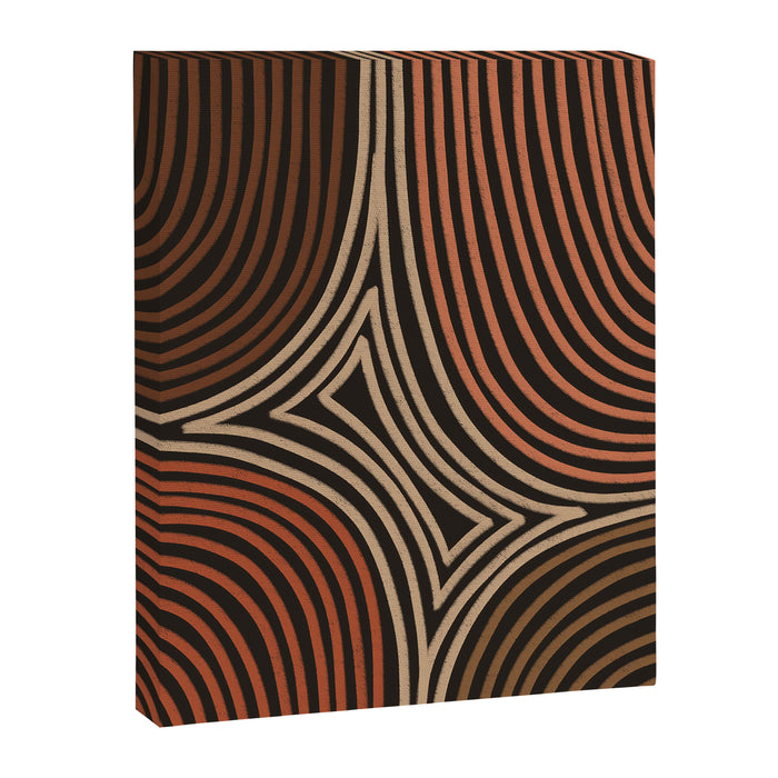Tribal Pattern in Brown & Soft Red Canvas Print Gallery Image 1