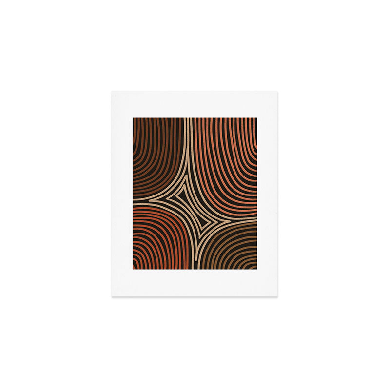 Tribal Pattern in Brown & Soft Red Art Print Gallery Image 1