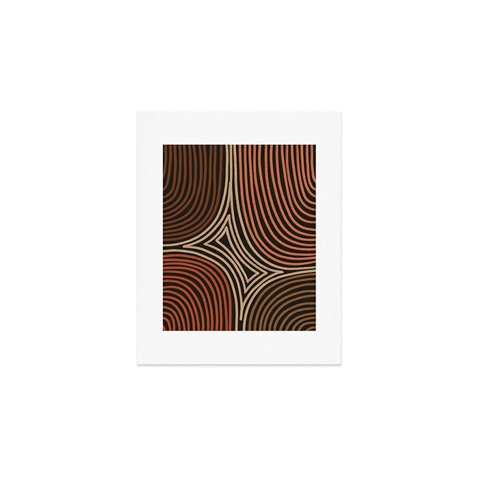 Tribal Pattern in Brown & Soft Red Art Print Gallery Image 1