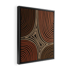 Tribal Pattern in Brown & Soft Red Framed Canvas Print Gallery Image 2