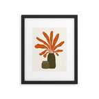 Two Green Vases & Orange Plant Framed Art Print Gallery Image 4