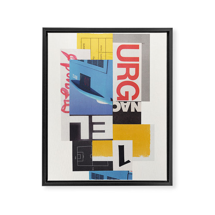 Typography & Shapes / Paper Collage Framed Canvas Print Gallery Image 1