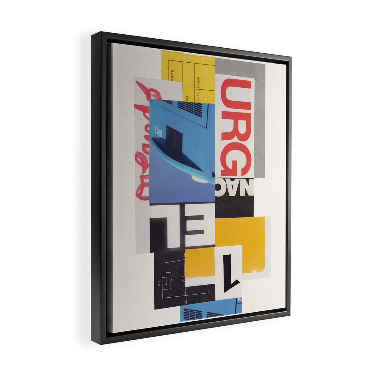 Typography & Shapes / Paper Collage Framed Canvas Print Gallery Image 2