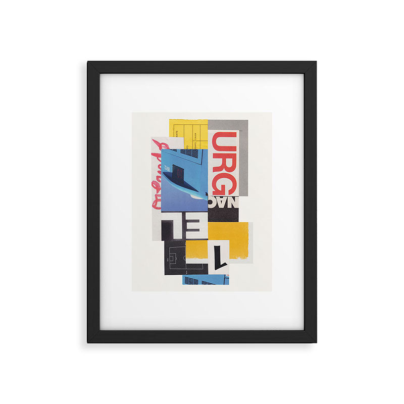Typography & Shapes / Paper Collage Framed Art Print Gallery Image 5