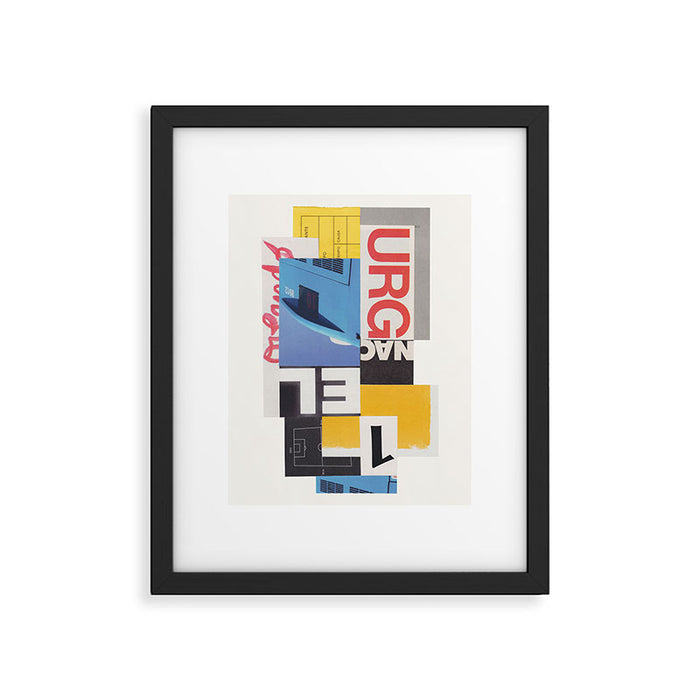Typography & Shapes / Paper Collage Framed Art Print Gallery Image 1