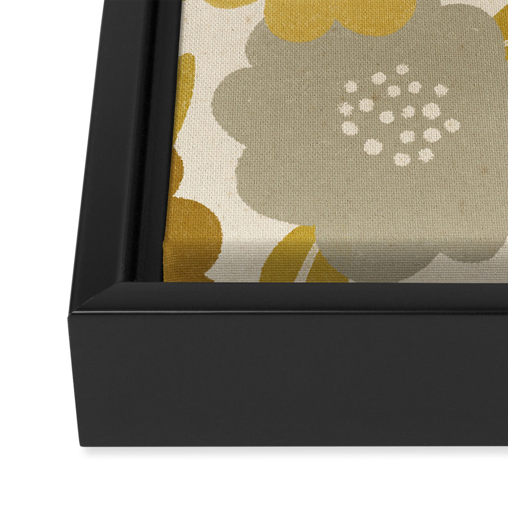 Warm Neutral Floral Pattern Framed Canvas Print Gallery Image 3