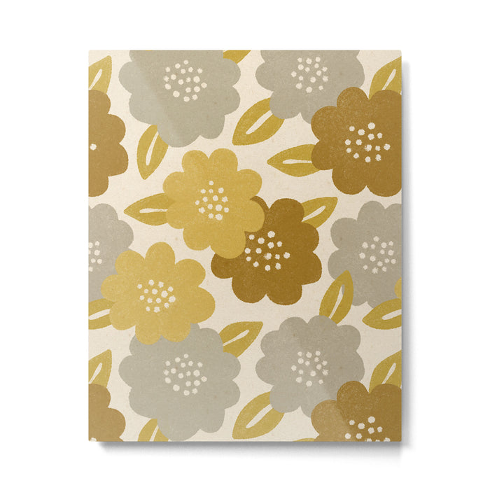Warm Neutral Floral Pattern Metal Print Gallery Image 1