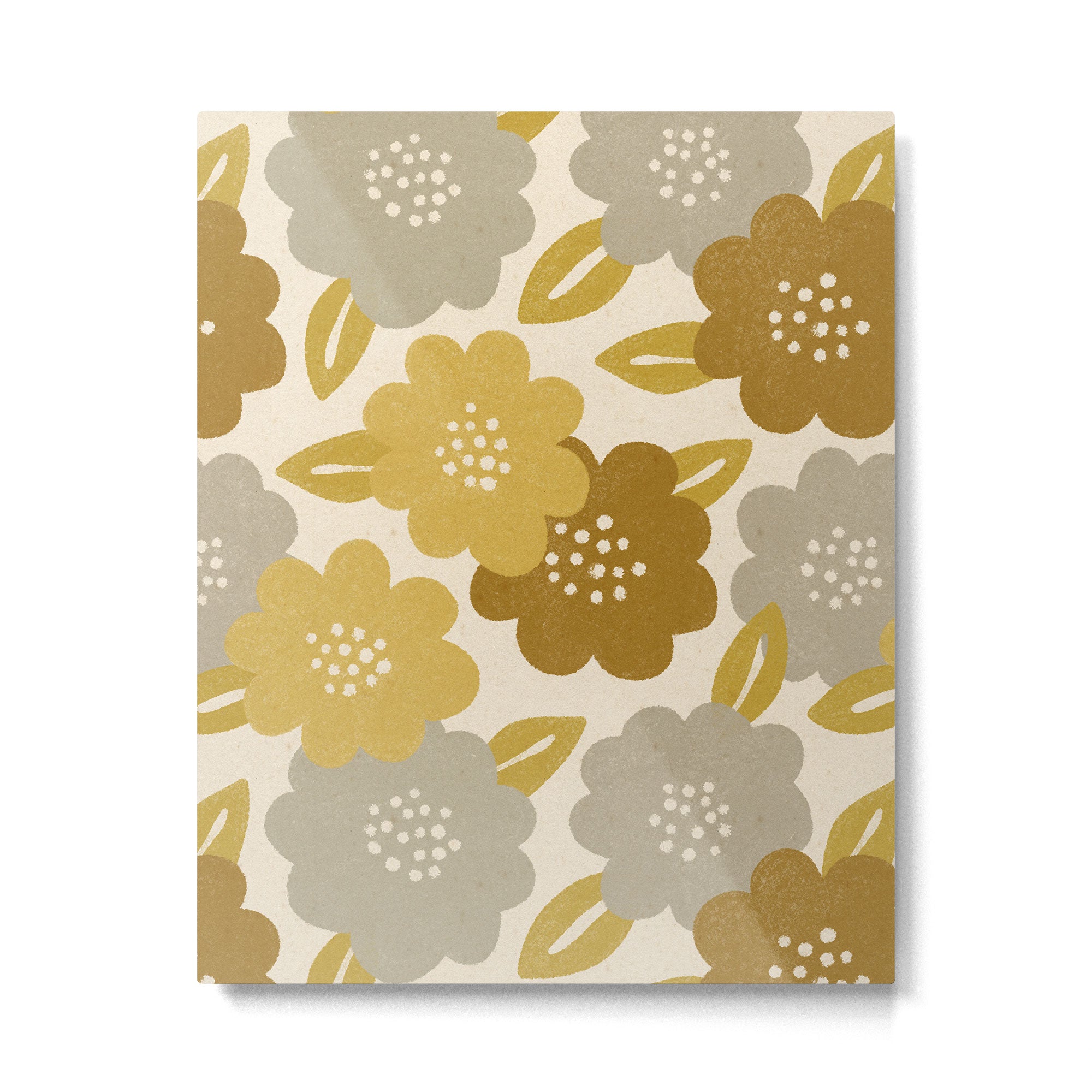 Warm Neutral Floral Pattern Metal Print Gallery Image 4