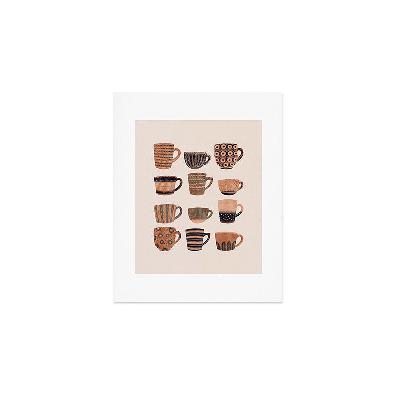 Watercolor Tea Cups Art Print Gallery Image 1